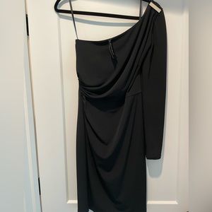 NWT - White House Black Market - one sleeve black dress. Size 6.